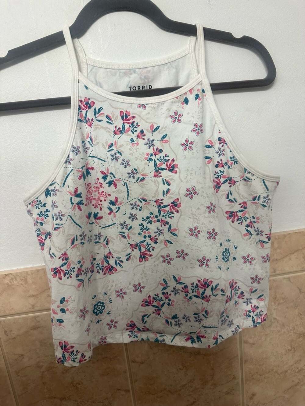 Torrid Floral High Neck Halter Crop Top